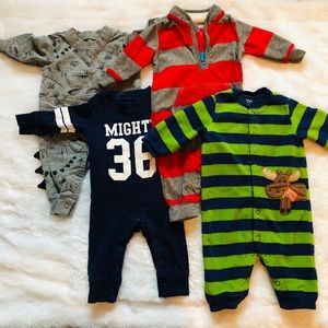 0-3 month boy rompers